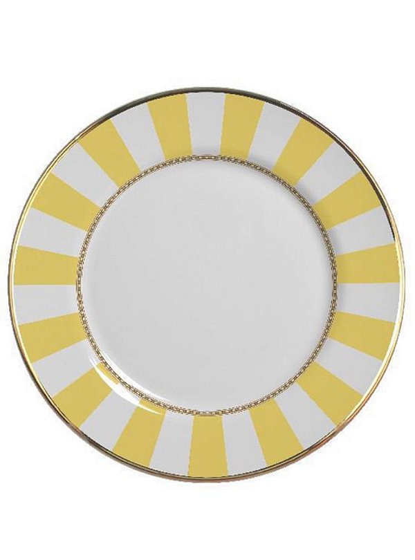 Cj 6 Pratos Rasos Yellom Strip - Alleanza