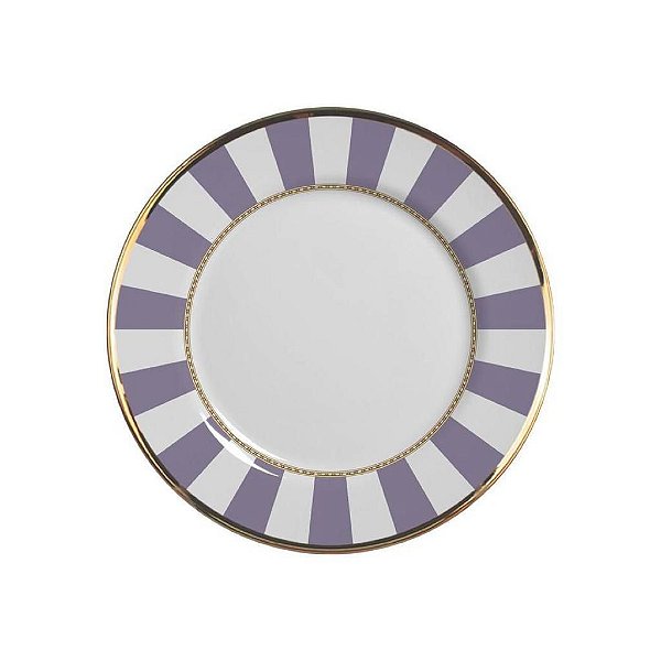 Cj 6 Pratos Sobremesa Lavender Strip - Alleanza