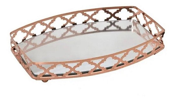 Bandeja Decorativa Espelhada Rosê - Mabruk