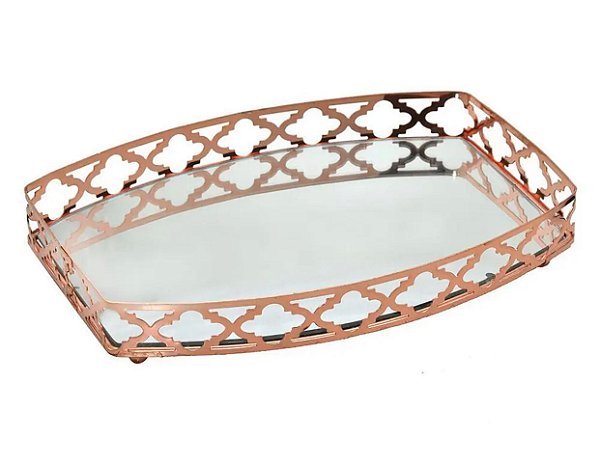 Bandeja Decorativa Espelhada Rosê  - Mabruk