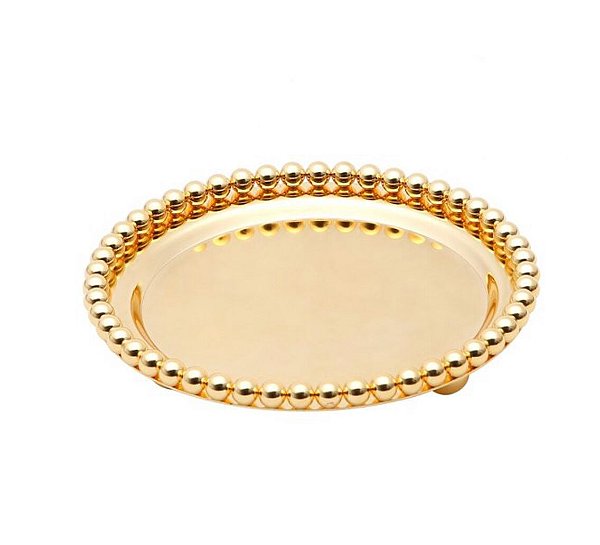 Bandeja De Zamac Niquelado Balls Dourada - Lyor