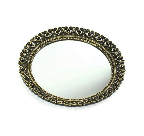 Bandeja Redonda Borda De Coração Preta - D&A