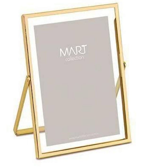Porta Retrato Dourado em Metal 10x15 - Mart