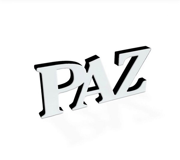 Palavra Paz em MDF Branco - Decoryou