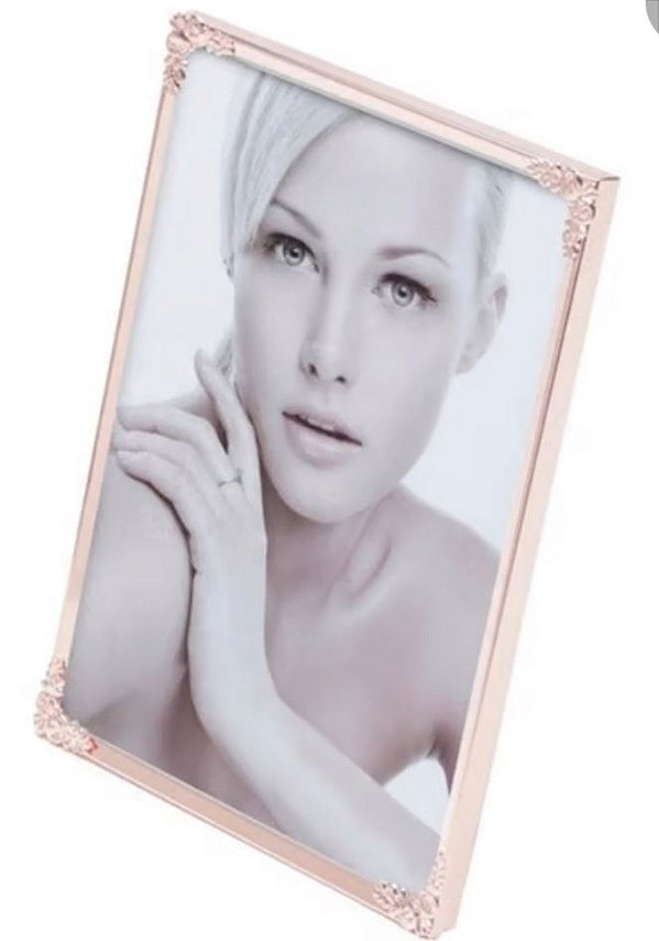 Porta Retrato Aço Fleur Rosé 10x15