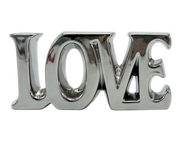 Decor Ceramica Capslock Letter Love Prata Gde - Urban