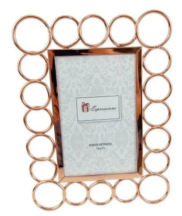 Porta Retrato de Metal Dourado 10x15