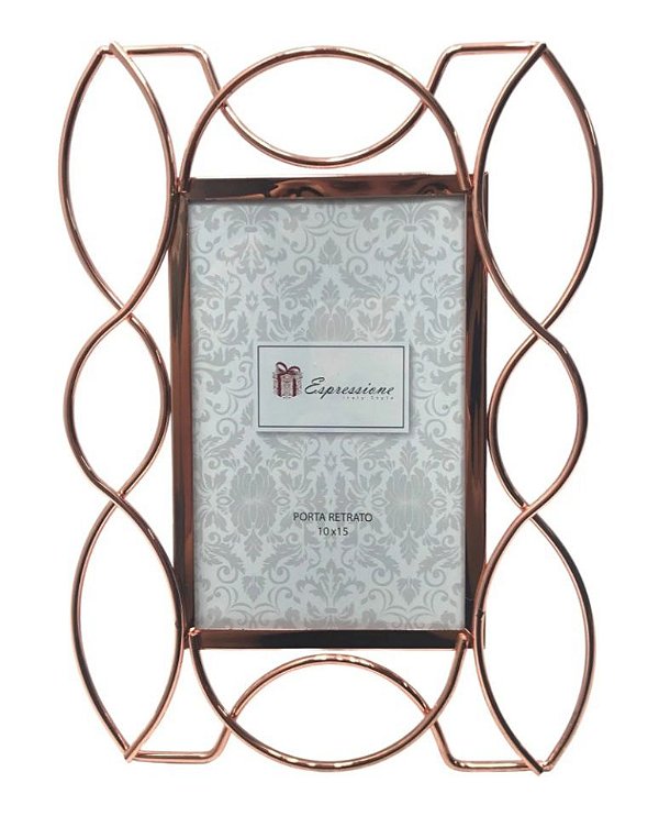 Porta Retrato de Metal Rosé 10x15