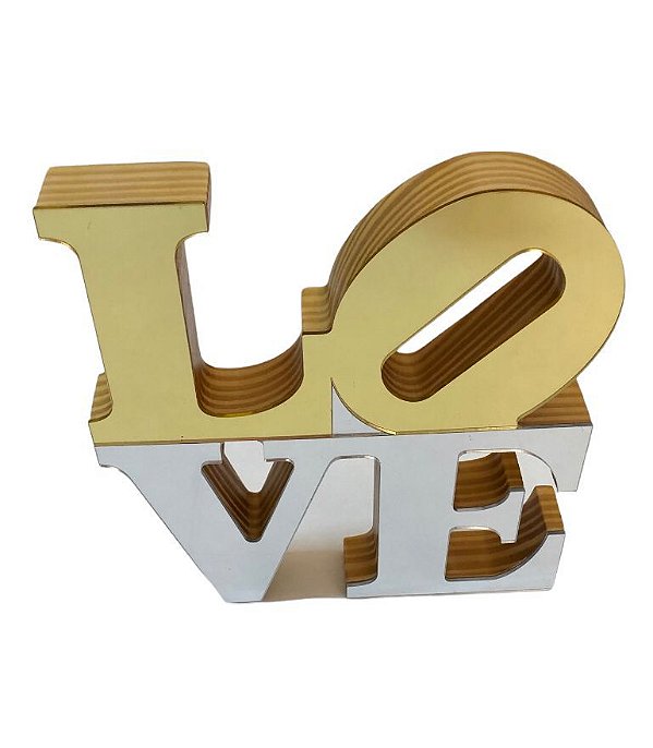 Nome Love Decorativo Prata e Dourado - Decoryou