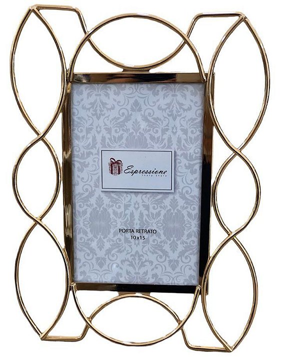 Porta Retrato de Metal Dourado10x15