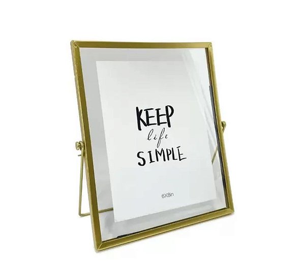 Porta Retrato Metal Dourado 10x15 - DeA