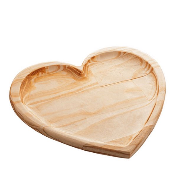 Tabua De Coração 30x27cm Madeira - Rojemac
