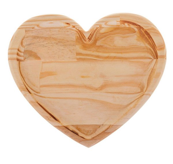 Tabua De Coração 22x20x2cm Madeira - Rojemac