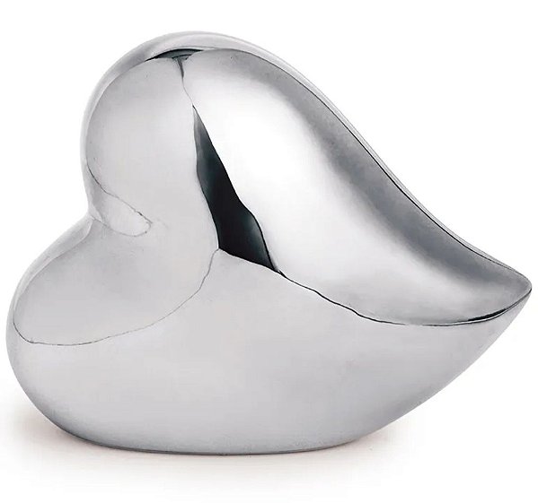 Coração Prata Deitado Grande- Mart