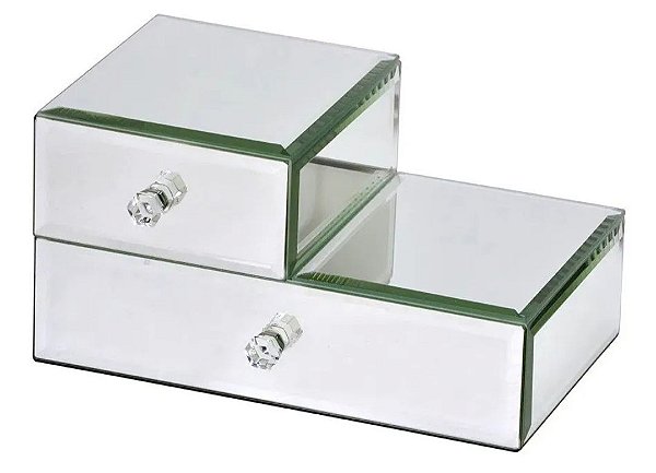 Porta Joias Espelhado com duas gavetas.