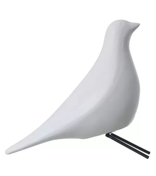 Pássaro Cerâmica Cinza P