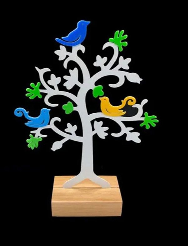 Árvore Decorativa em Metal Família de Passarinhos