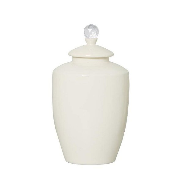 Vaso com Tampa Cristal Off White