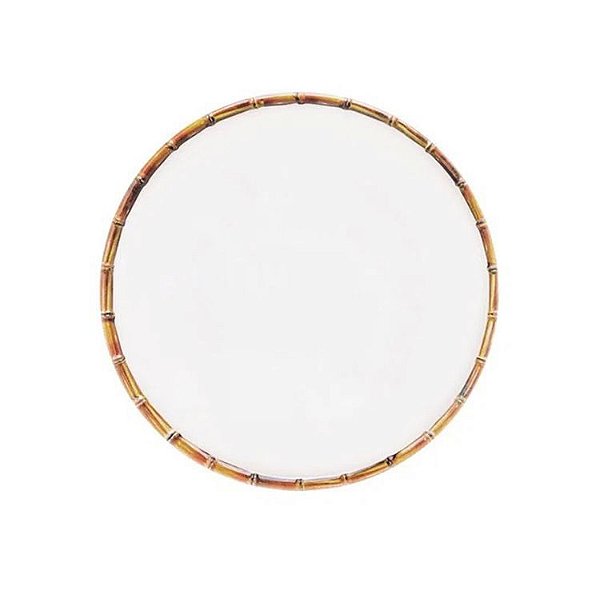 Prato Raso Melamina Bambu Branco 27cm