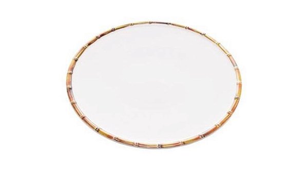 Prato Sobremesa Melamina Bambu Branco 22cm