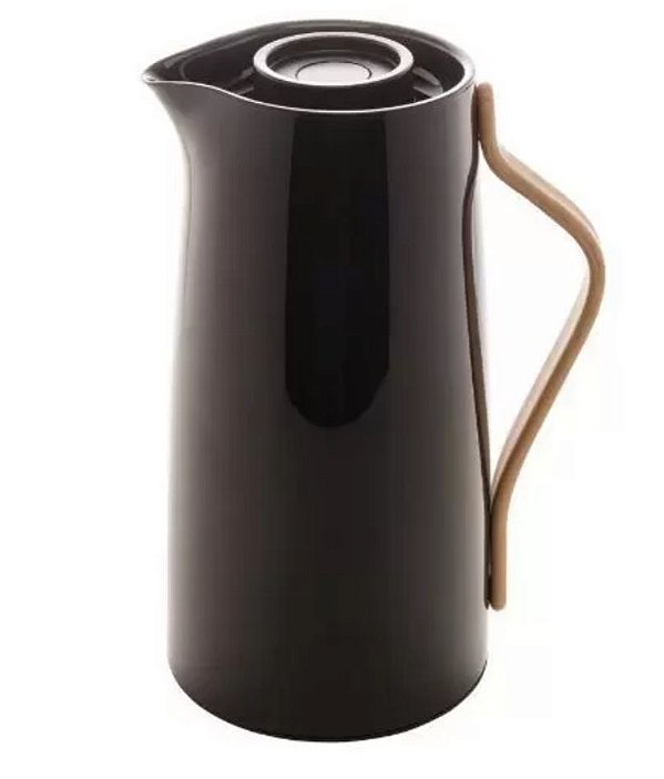 Garrafa Térmica Plástico C/ Cabo Curve Preta 1L - Bon Gourmet