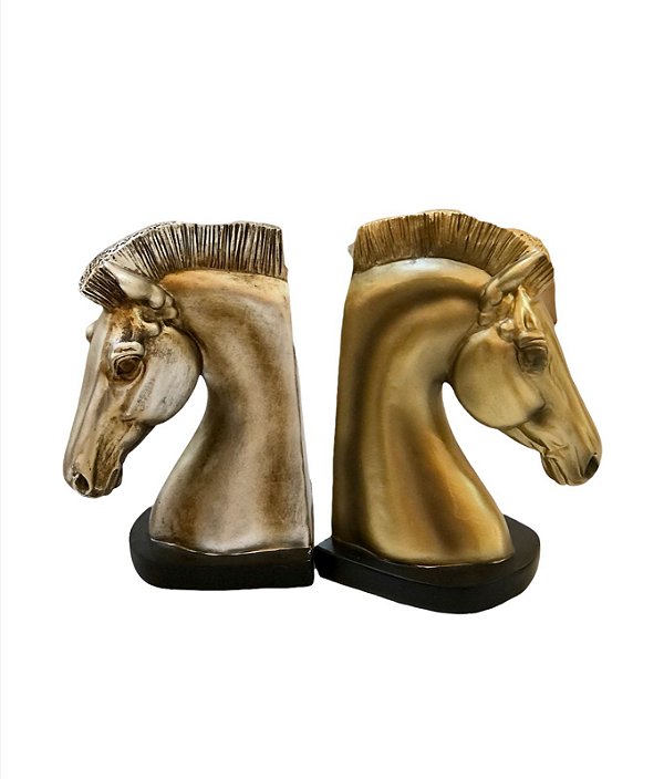 Aparador de Livros Cabeça de Cavalo Bicolor