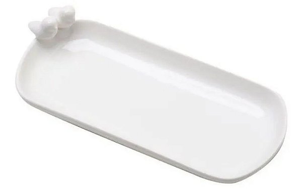 Cj 4 Petisqueiras de Porcelana Birds 16x7x3,5cm