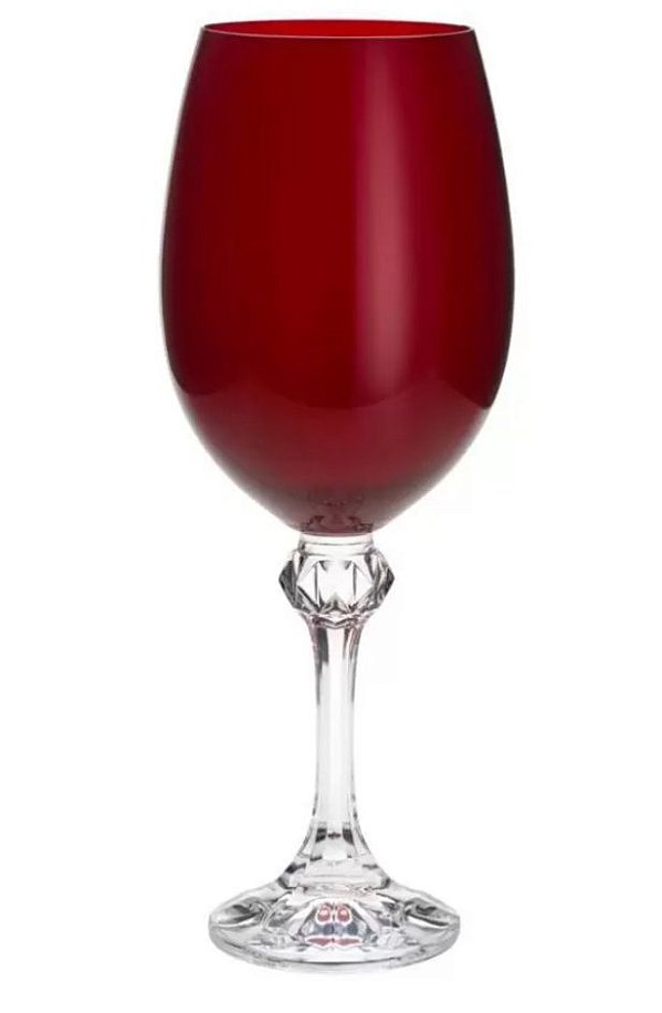 Cj 6 Taças Cristal p/ Vinho Elisa Rubi 450ml - Bohemia