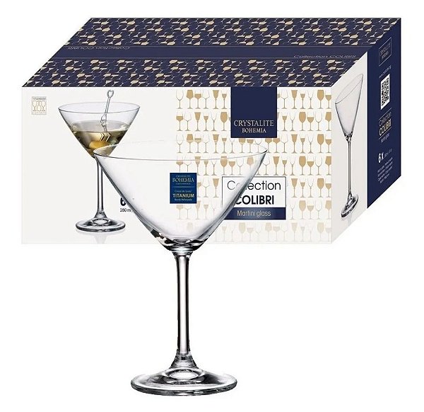 Cj 6 Taças Cristal Ecológico P/ Martini Colibri - Bohemia