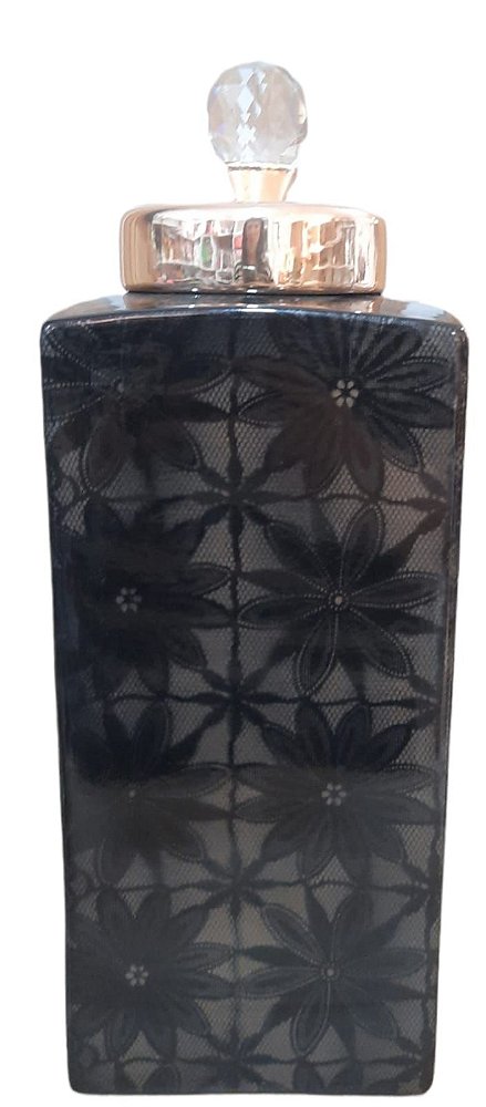 Vaso Pote GR Renda Preto
