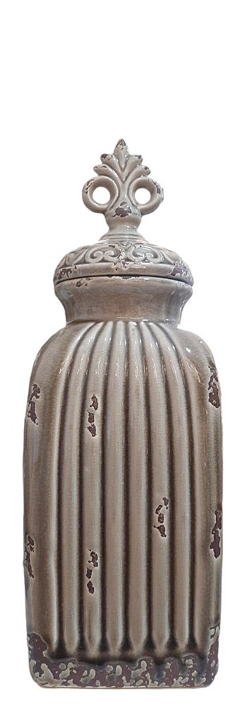 Vaso Marrom Cerâmica com Envelhecido Pequeno