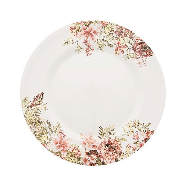 Cj 6 Pratos Raso Aquarelle Jardim 28cm - Copa & Cia