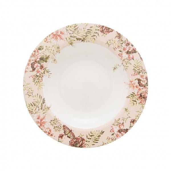 Cj 6 Pratos Fundo Aquarelle Jardim 24cm - Copa & Cia