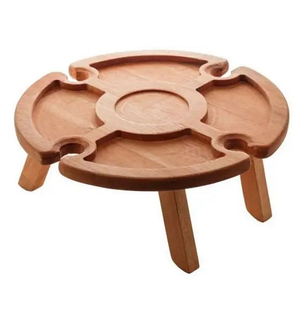 Petisqueira Madeira C/ Suporte P/ Taça Liptus 37cm