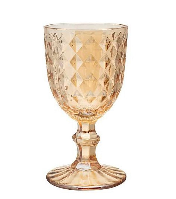 Cj 6 Taças Vidro Sodo- Cálcio P/ Vinho Diamant Âmbar 245ml - Bon Gourmet