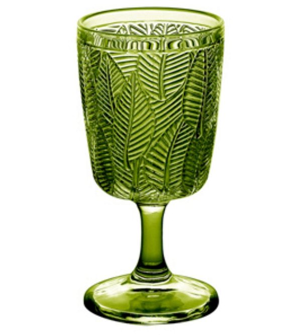 Cj 6 Taças Vidro Leaves Verde 320ml - Bon Gourmet