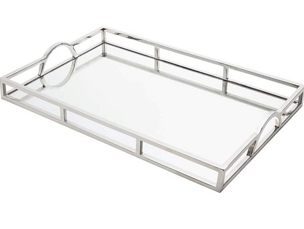Bandeja Aço Inox C/ Espelho 56x36x5cm