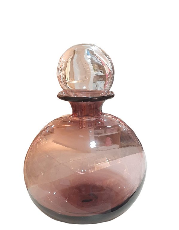 Garrafa Decorativa em Vidro Roxa 28x20cm