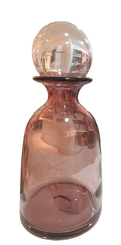 Garrafa Decorativa em Vidro Roxo 32x15cm