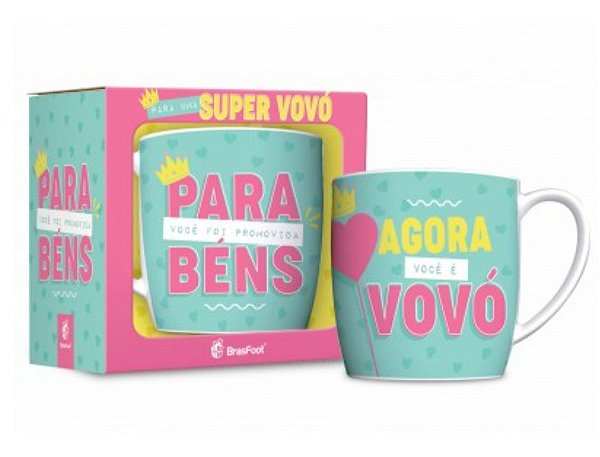 Caneca Porcelana Urban Promovida a Super Vovó - 360ml