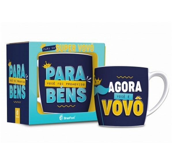 Caneca Porcelana Urban Promovido a Super Vovô - 360ml