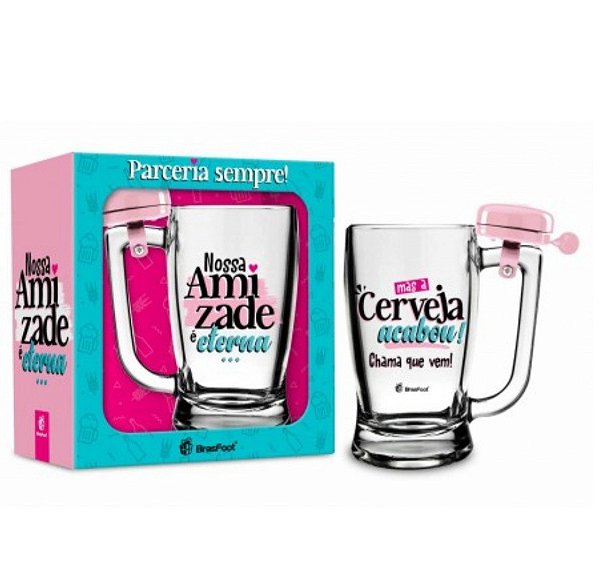 Caneca Taberna Com Campainha Nossa Amizade é Eterna - 340ml
