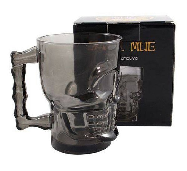 Caneca Chopp Caveira Preta  - 500ml