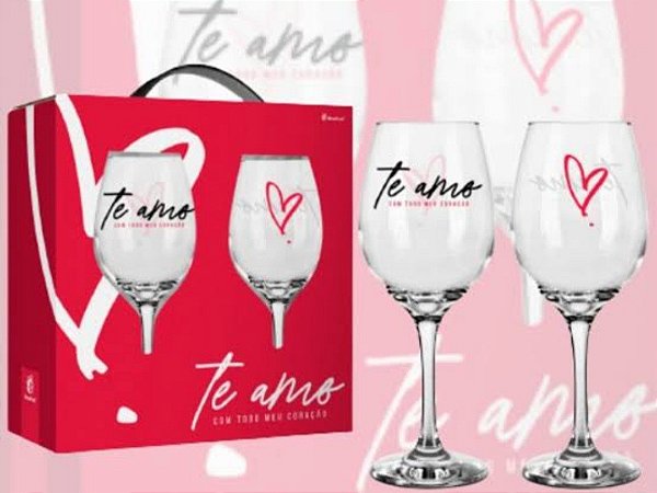 Taça Vinho Com 2 Unidades Todo o Meu Coração - 385ml