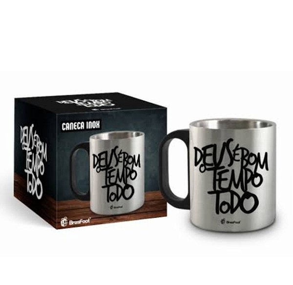 Caneca Inox Deus É Bom o Tempo Todo - 300ml