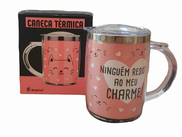 Caneca Plástica Térmica Inox Cat - 450ml