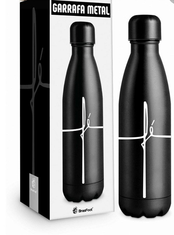 Garrafa Térmica Metal Fé Preta - 500ml