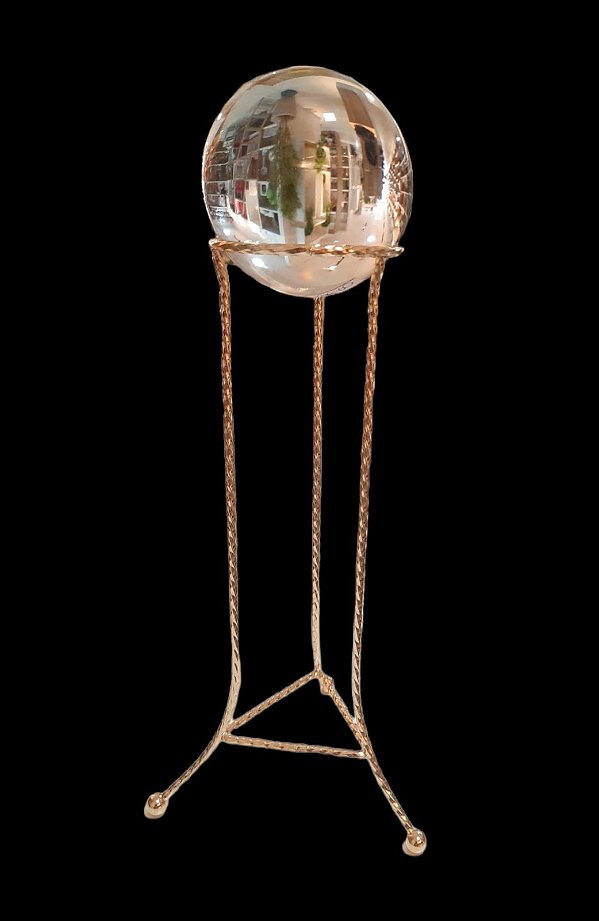 Bola Decorativa em Cristal Com Suporte 32cm