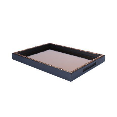 Bandeja Madeira Croisé Acobreado 31x27x4cm - Woodart