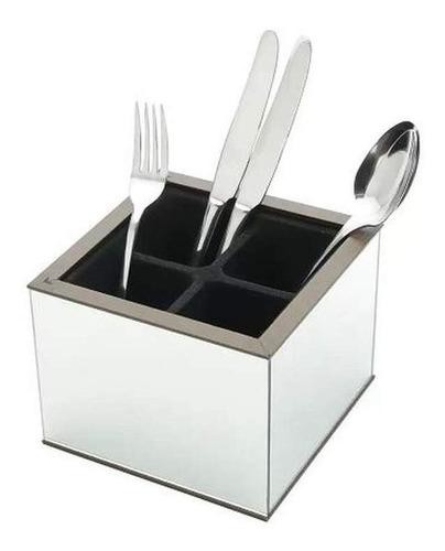 Porta Talheres Madeira 18x18x13cm - Woodart